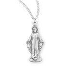 Our Lady of Grace Image Sterling Medal with 16" Chain