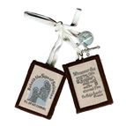 BROWN WOOL SCAPULAR OF MT. CARMEL WITH MEDALS - WHITE CORD