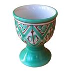 HANDPAINTED PORCELAIN EGG CUP (BY MONASTERY OF BETHLEHEM) - EMERALD