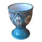 HANDPAINTED PORCELAIN EGG CUP (BY MONASTERY OF BETHLEHEM) - TURQUOISE