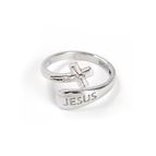 STERLING SILVER WRAP RING - CRUCIFIX WITH JESUS