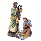 PAINTED NATIVITY -  HOLY FAMILY 3 -PIECE SET (27" SCALE)