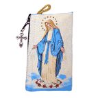 OUR LADY OF GRACE TAPESTRY ROSARY POUCH - 3" x 5"