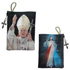 DIVINE MERCY & ST. JOHN PAUL II - ROSARY POUCH
