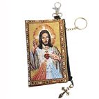 DIVINE MERCY TAPESTRY ROSARY POUCH KEY CHAIN