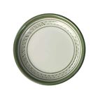HANDPAINTED TEA LIGHT/VOTIVE CANDLE PLATE (BY MONASTERY OF BETHLEHEM) - SAGE GREEN