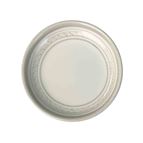HANDPAINTED TEA LIGHT/VOTIVE CANDLE PLATE (BY MONASTERY OF BETHLEHEM) - SILVER GREY