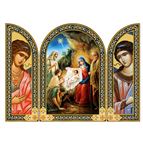 NATIVITY ICON WITH GUARDIAN ANGELS TRIPTYCH