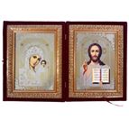VIRGIN MARY AND CHRIST THE TEACHER - UKRAINIAN ICON DIPTYCH