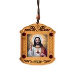 SACRED HEART MINI WOODEN UKRAINIAN ICON WITH INCENSE