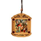 NATIVITY OF JESUS WITH ANGELS - MINI WOODEN ICON WITH INCENSE