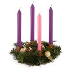 GOLD PINECONE ADVENT WREATH - WITH FREE CANDLES