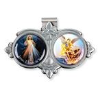 ST. MICHAEL & DIVINE MERCY VISOR CLIP