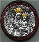 BROWN WOOD ROSARY BOX - OUR LADY OF CZESTOCHOWA