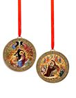 ROUND DOUBLE ICON ORNAMENT - TWO BYZANTINE NATIVITIES