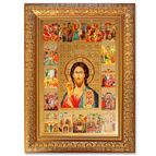 CHRIST THE TEACHER FEAST DAYS - GOLD FRAMED ICON 10 ½” x 14 ½”