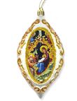 BYZANTINE NATIVITY ICON - WHITE OVAL ORNAMENT